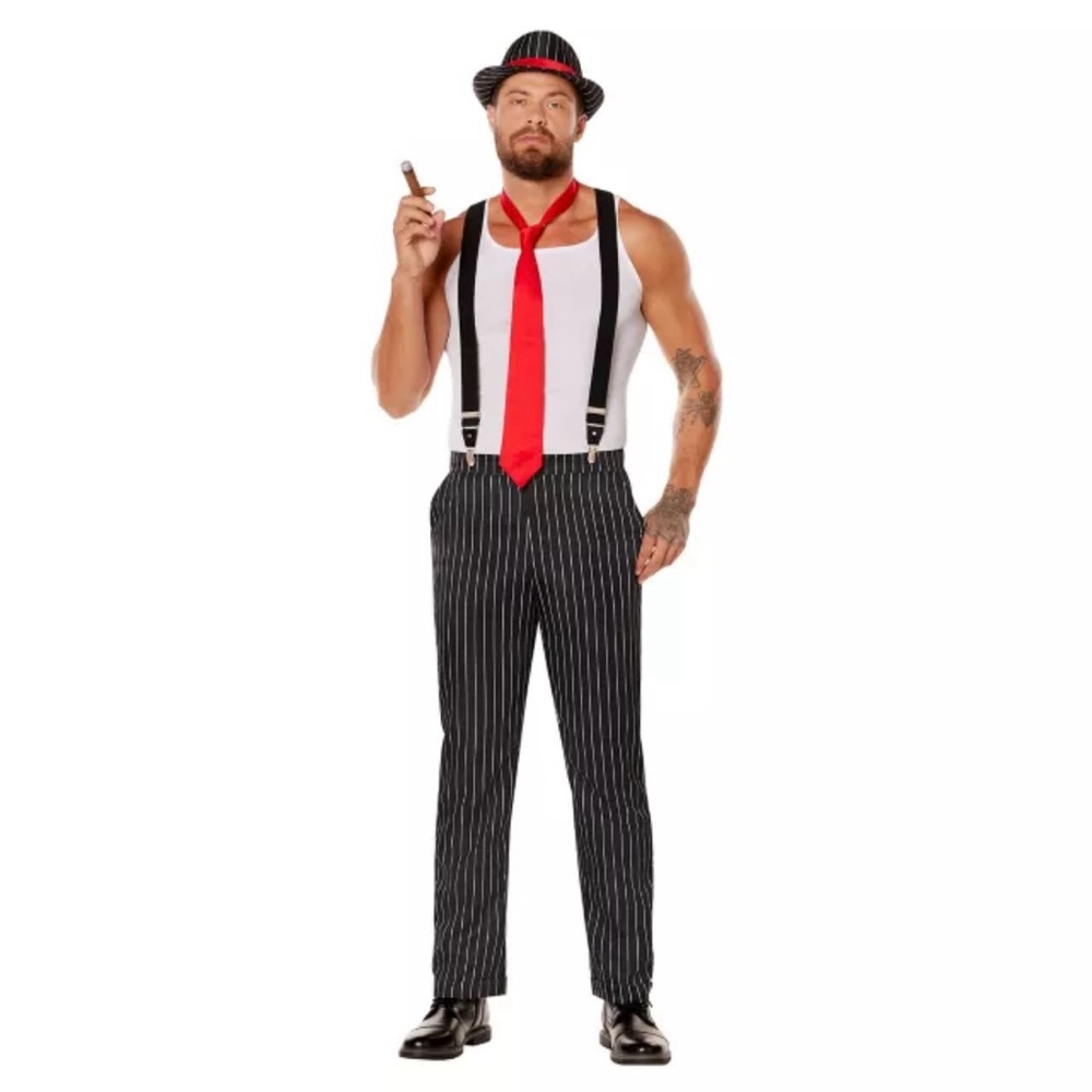 Men's Adult Roaring 20s Gangster Costume Kit NIP